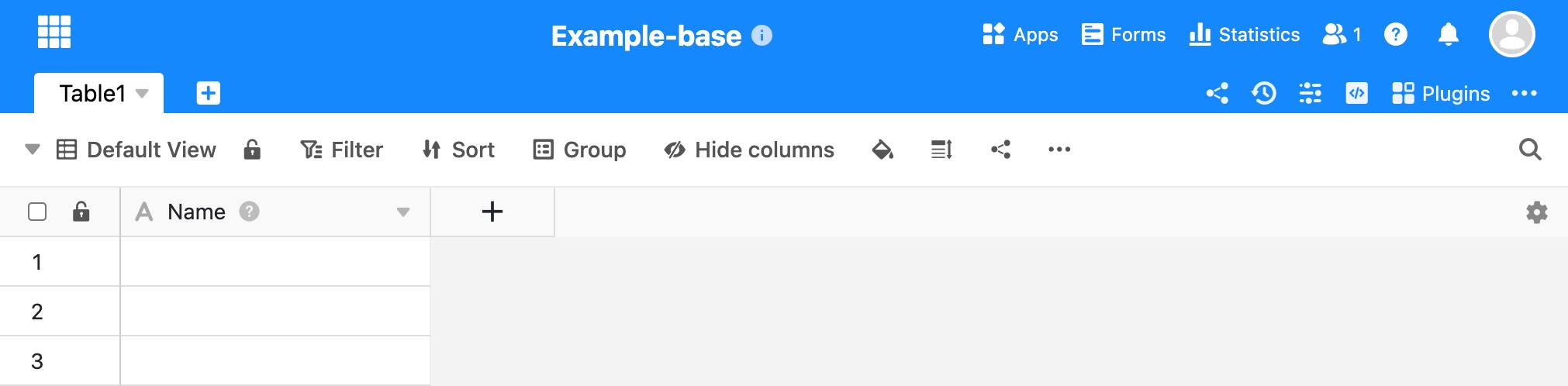Screenshot of the SeaTable database view Screenshot of the SeaTable database view